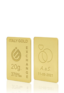 Lingotto Oro regalo per matrimonio 9 Kt da 20 gr. - Idea Regalo Eventi Celebrativi - IGE Gold